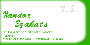 nandor szakats business card
