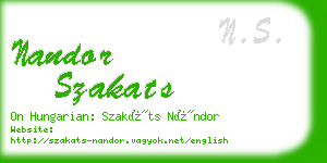 nandor szakats business card